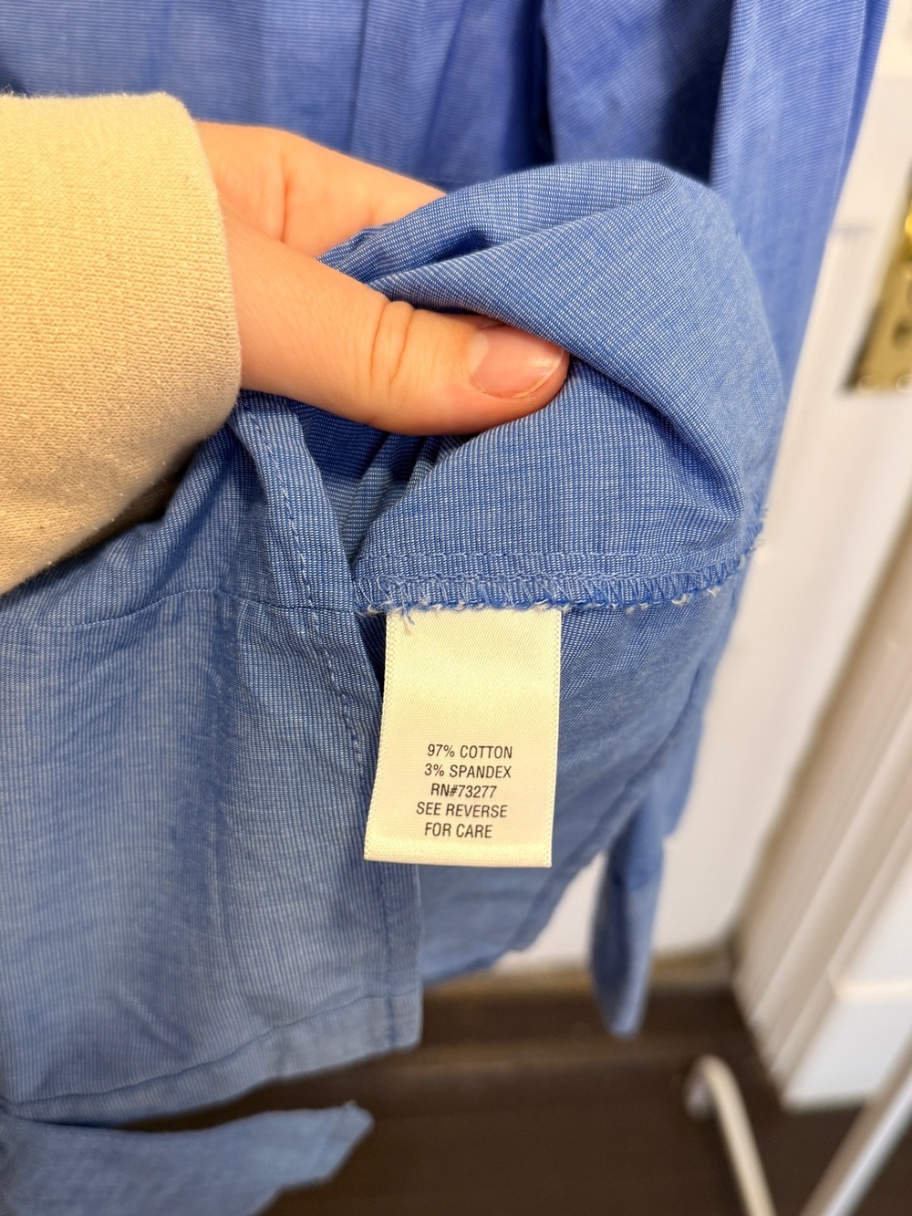croft & barrow Periwinkle Button-Front Blouse - Picture 4 of 5